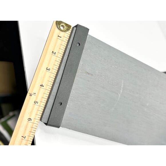 Set of 2 Gray Wood Wall Shelves w/ Black Metal Brackets 13" & 10" - Picture 7 of 7